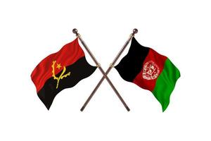 Angola versus afghanistan twee land vlaggen foto