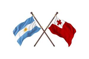Argentinië versus Tonga twee land vlaggen foto