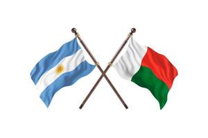 Argentinië versus Madagascar twee land vlaggen foto