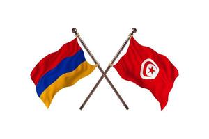 Armenië versus Tunesië twee land vlaggen foto