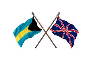 Bahamas versus Verenigde koninkrijk twee land vlaggen foto