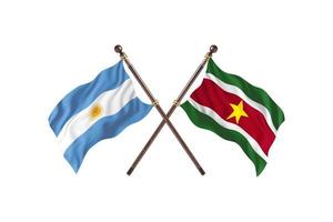 Argentinië versus Suriname twee land vlaggen foto