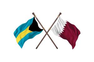 Bahamas versus qatar twee land vlaggen foto