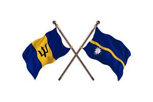 Barbados versus nauru twee land vlaggen foto