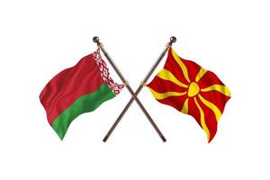 Wit-Rusland versus Macedonië twee land vlaggen foto