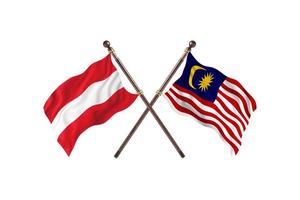 Oostenrijk versus Maleisië twee land vlaggen foto