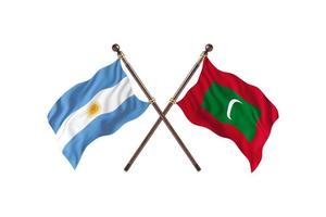 Argentinië versus Maldiven twee land vlaggen foto