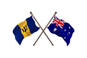 Barbados versus Australië twee land vlaggen foto