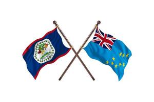 Belize versus Tuvalu twee land vlaggen foto