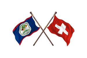 Belize versus Zwitserland twee land vlaggen foto
