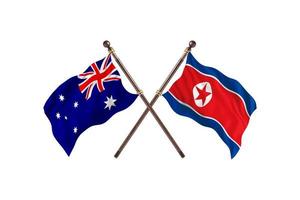 Australië versus noorden Korea twee land vlaggen foto