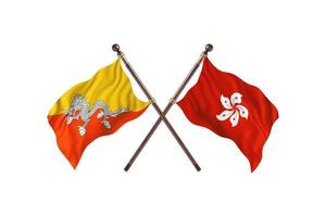 Bhutan versus hong Kong twee land vlaggen foto