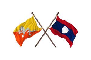 Bhutan versus Laos twee land vlaggen foto