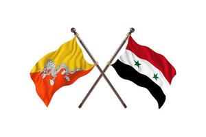 Bhutan versus Syrië twee land vlaggen foto