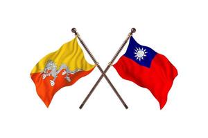 Bhutan versus Taiwan twee land vlaggen foto
