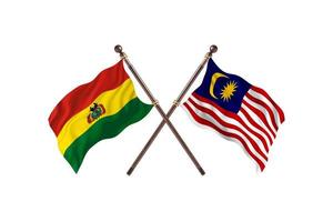 Bolivia versus Maleisië twee land vlaggen foto