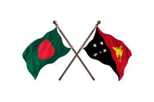 Bangladesh versus Papoea nieuw Guinea twee land vlaggen foto