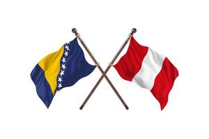 Bosnië versus Peru twee land vlaggen foto