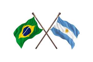 Brazilië versus Argentinië twee land vlaggen foto