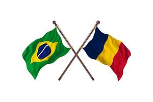 Brazilië versus Tsjaad twee land vlaggen foto