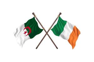 Algerije versus Ierland twee land vlaggen foto