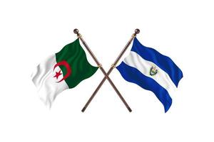 Algerije versus el Salvador twee land vlaggen foto