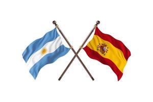 Argentinië versus Spanje twee land vlaggen foto