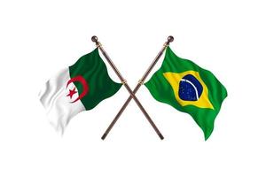 Algerije versus Brazilië twee land vlaggen foto