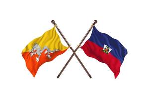 Bhutan versus Haïti twee land vlaggen foto