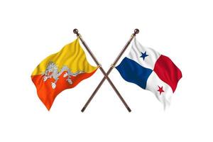 Bhutan versus Panama twee land vlaggen foto