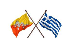 Bhutan versus Griekenland twee land vlaggen foto