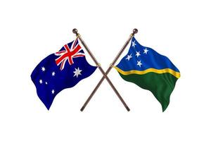 Australië versus Solomon eilanden twee land vlaggen foto