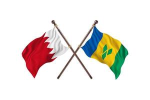 Bahrein versus heilige vincent en grenadines twee land vlaggen foto