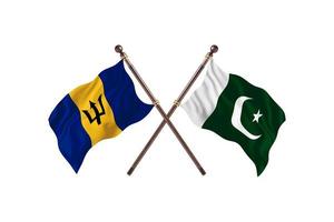 Barbados versus Pakistan twee land vlaggen foto