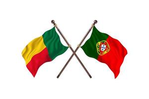 Benin versus Portugal twee land vlaggen foto