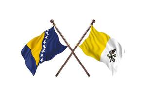 Bosnië versus heilig zien twee land vlaggen foto
