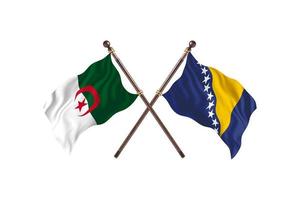 Algerije versus Bosnië en herzegovina twee land vlaggen foto