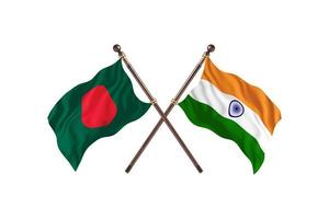 Bangladesh versus Indië twee land vlaggen foto