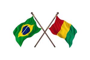 Brazilië versus Guinea twee land vlaggen foto