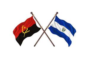 Angola versus el Salvador twee land vlaggen foto