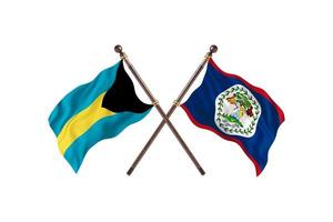 Bahamas versus Belize twee land vlaggen foto