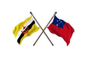 Brunei versus Samoa twee land vlaggen foto