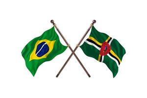 Brazilië versus dominica twee land vlaggen foto