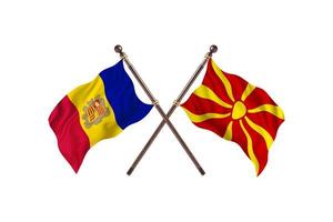 Andorra versus Macedonië twee land vlaggen foto