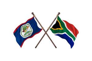 Belize versus zuiden Afrika twee land vlaggen foto