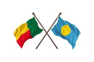 Benin versus Palau twee land vlaggen foto