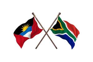 antigua en Barbuda versus zuiden Afrika twee land vlaggen foto