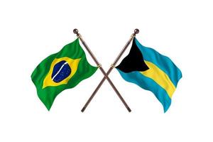 Brazilië versus de Bahamas twee land vlaggen foto