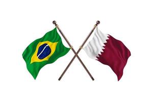 Brazilië versus qatar twee land vlaggen foto