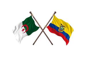 Algerije versus Ecuador twee land vlaggen foto